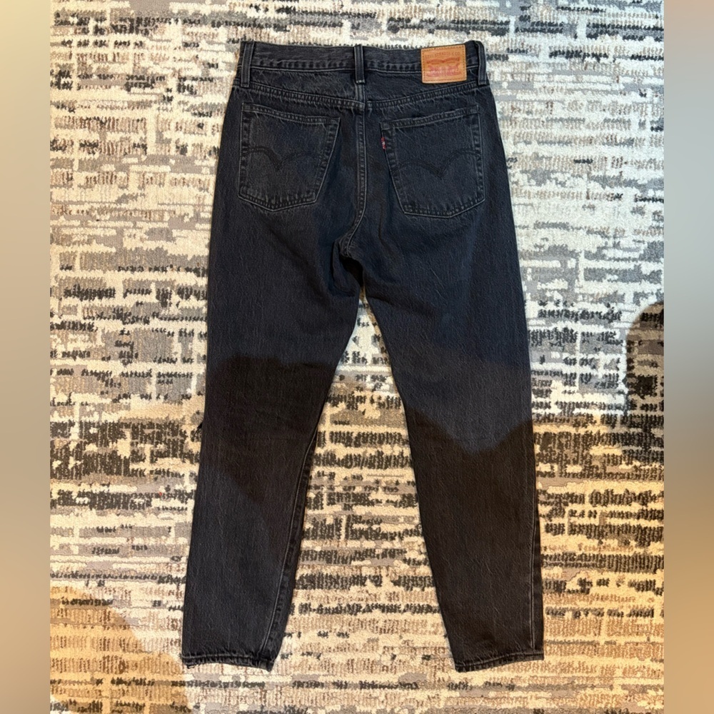 Levi’s Black High Rise Button Fly Distressed Jeans Size 27 Cotton - Picture 11 of 12